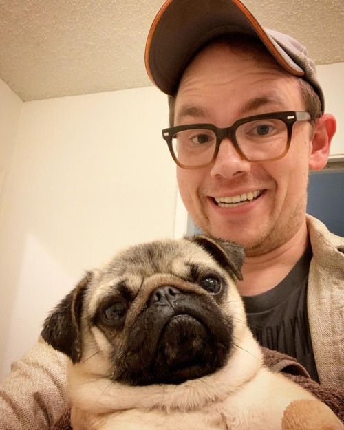 Father &amp; Furson. (One of us was considerably more into this #selfie than the other.) #pug #p