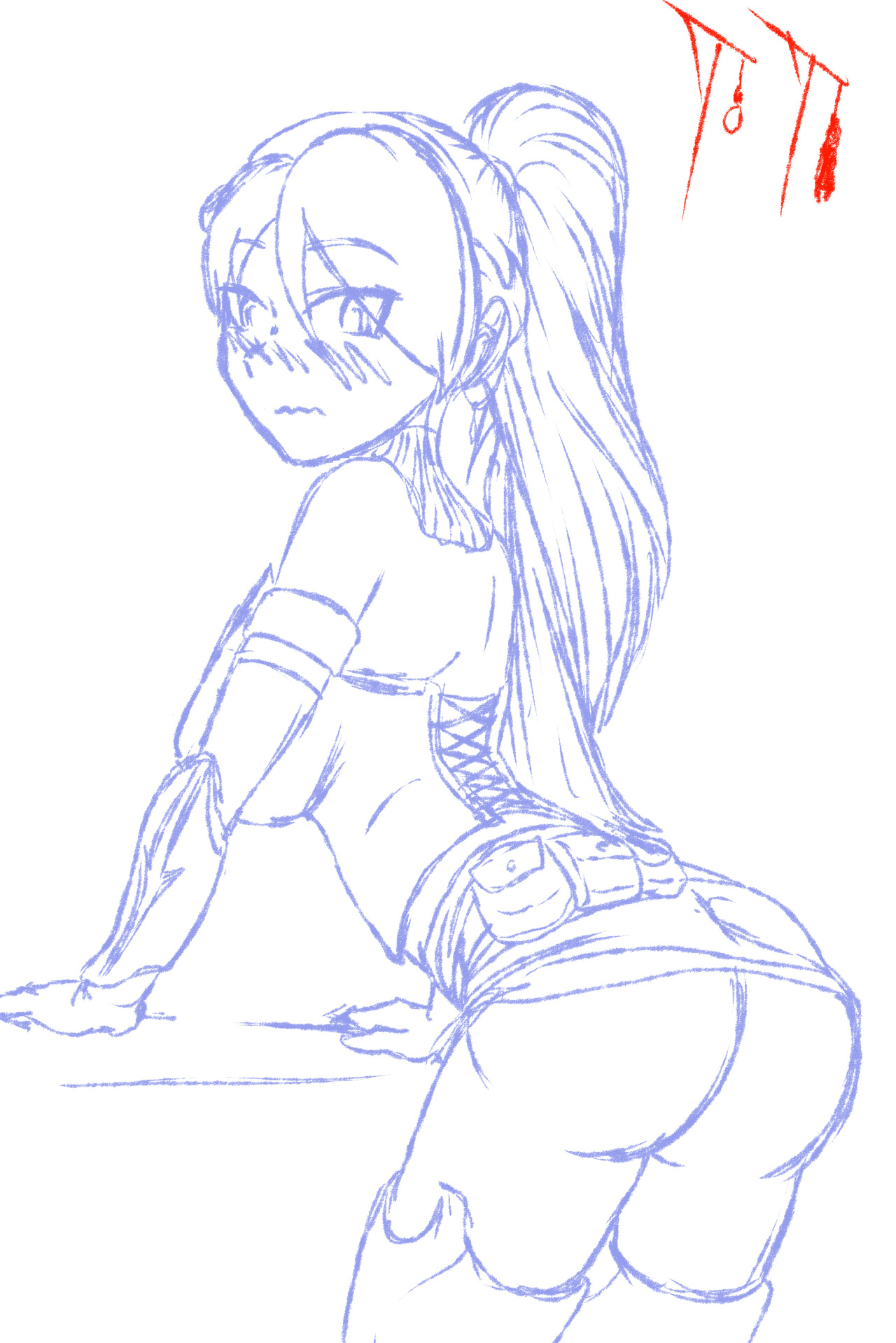 patreon request. pyrrha nikos ass doodle.full col   shaded will be post on my tumblrplease