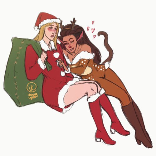  MERRY CHRISTMAS!!  Santa!Adora & Rudolph!Catra  It seems Santa Adora won’t deliver gifts 