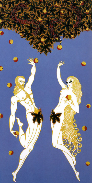 Adam and eve by Romain Tirtoff (Erté)1982