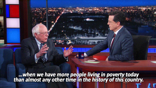 sandandglass:Bernie Sanders, The Late Show, February 10, 2016
