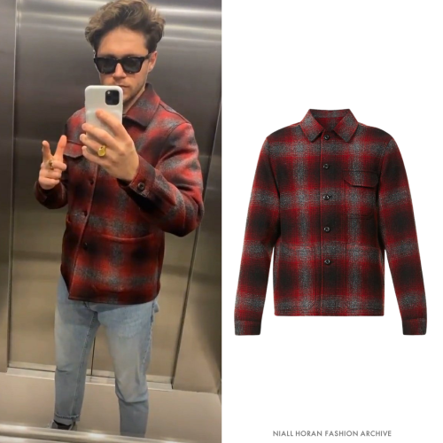 Niall on Instagram | March 2, 2021Slowear Check Long-Sleeve Wool Overshirt ($625)