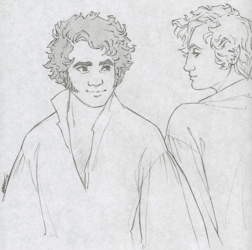 Virago Art Challenge 2018: Day 21Combeferre and Enjolras, and a lot of affectionate side-eye.Find Vi