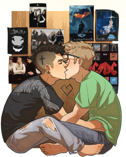 castielnovak:  Punk!Cas and Nerd!Dean prompted by Aiden 