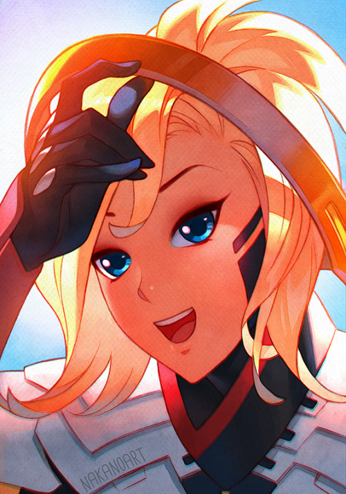 nakanoart:  Fanart of Mercy from Overwatch!   This is really darn cute 