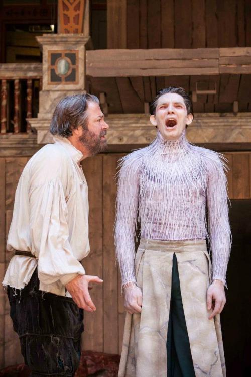 fyeahcolinmorgan:Prospero (Roger Allam) and Ariel (Colin Morgan) &copy; Marc Brenner