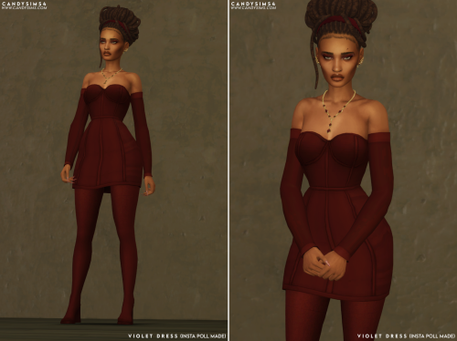 candysims4:VIOLET DRESS / MADE BASED ON A INSTAGRAM POLLAs everyone that follows me on Instagram kno