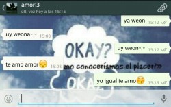 ya-acostumbro-hablar-solo:  callate—culiao:  ndisnjsnisndnlsbdjs que amor el weon:3