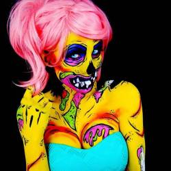 blazepress:  Talented Artist Transforms Herself into Nightmarish Characters Using Bodypaint