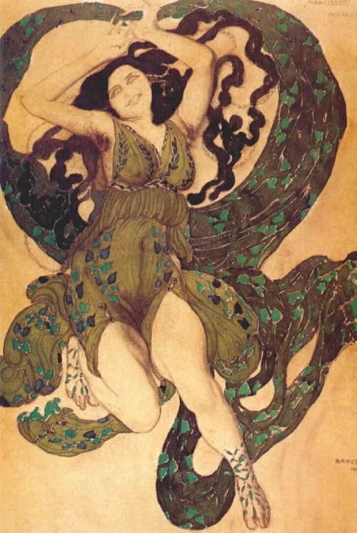 artist-leon-bakst: Nymph Costume Design for the ballet in one act Narc