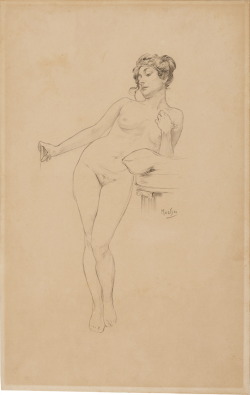 dekehlmark:    Alfons Mucha (1860-1939), La Pose du modèle - 1898 
