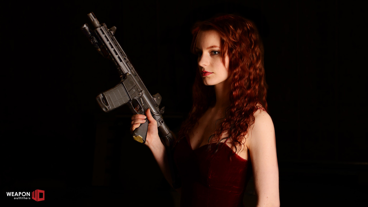 etherealrose-mdl:  Lady in Red. Ready with a PWS Diablo V-SBR. W/ Weapon Outfitters