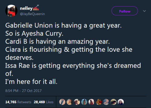 ever-is: snizzydoesit:  destinyrush:  HERE 👏🏾 FOR 👏🏾 THIS  Black women out here eating and being great  Let the blessings continue 2018 SHALL BE THE YEAR OF THE BLACK WOMAN 