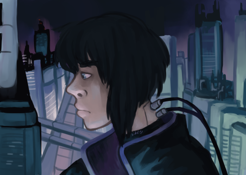 Screencap redraw of the Major bc I am very much in GitS hell right now… My art style dosen’t 