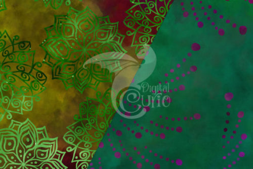 Green Jungle Batik Digital Paper Graphic by Digital Curio digital products includes:– 18 