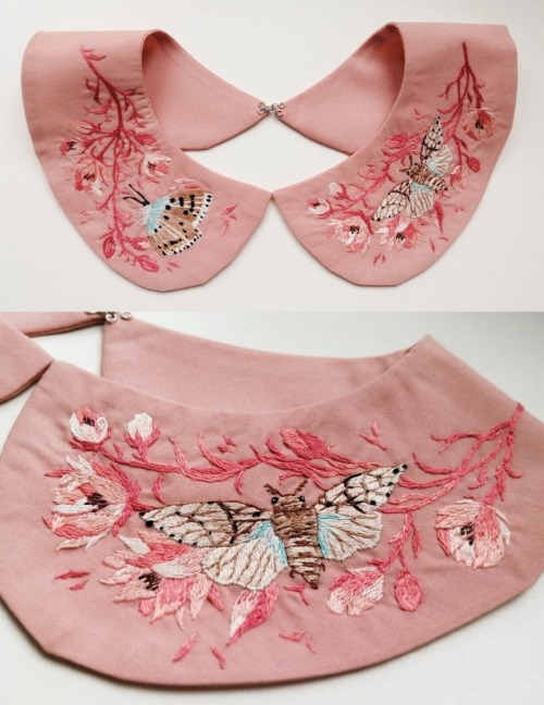 sosuperawesome:  Embroidered Collars / Brooches Chaika Crafts on Etsy