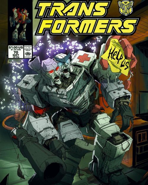coolinspiration:My #Halloween tribute to #Transformers issue 70, where #Megatron and Ratchet were fu