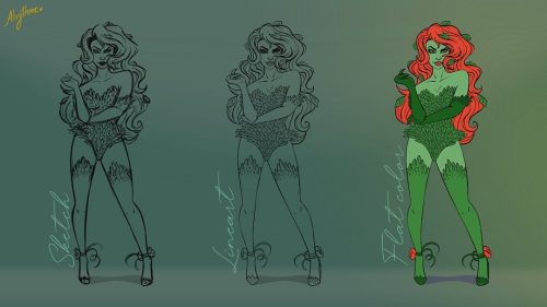 Proceso artístico de mi Poison Ivy en una colaboración de Batman ‍ . . . . . . #Alrythme #PoisonIvy 