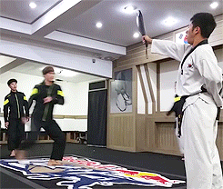 kellymagovern:  Taekwondo paddle kicking [x]