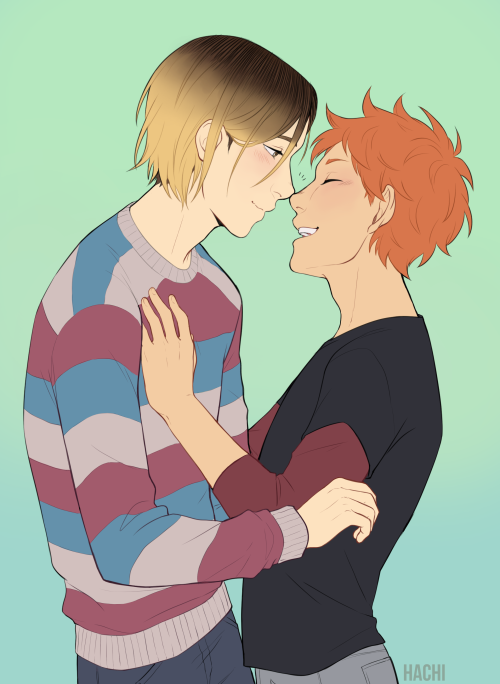 hachidraws:I was commissioned by Sy to draw these adorable shy goofballs as a gift for our wonderful friend Pixie <3 