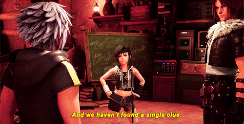 captainpoe:Aerith, Yuffie, and Leon in Kingdom Hearts III ReMind!