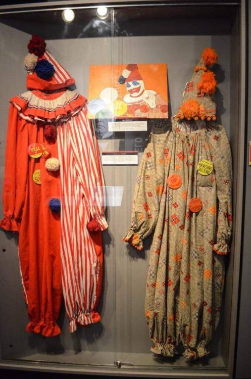 sixpenceee:Clown Suits that were removed from the home of Serial Killer John Wayne Gacy after his ar