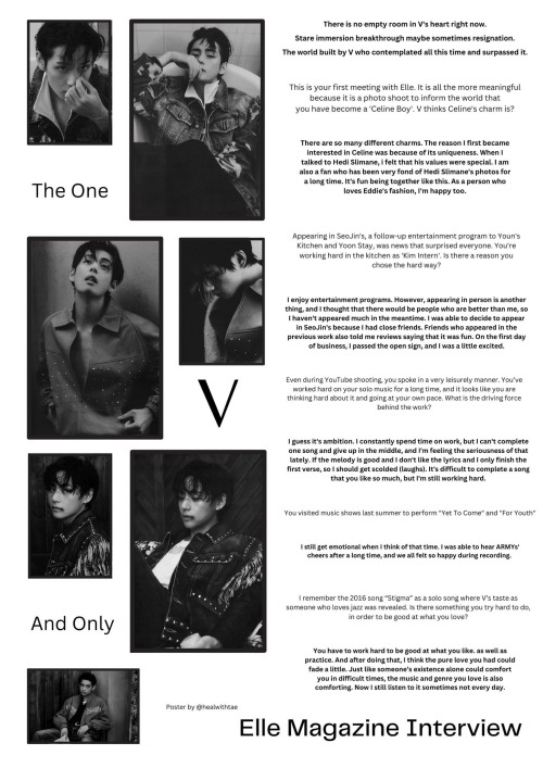 KIM TAEHYUNG INTERVIEW WITH ELLE