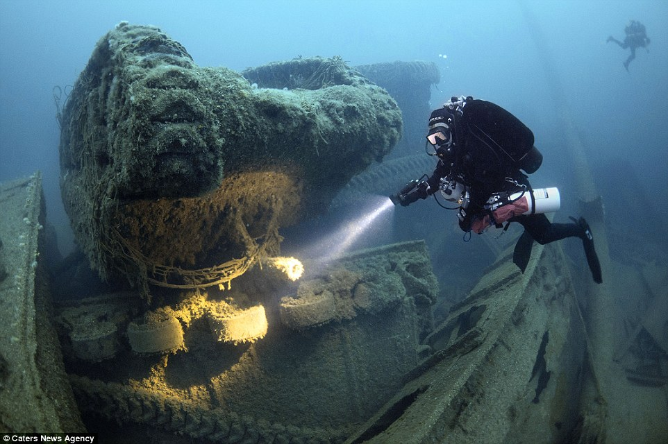 m4a1-shermayne:The Russian Navy recently discovered and raised sunken M4 Shermans
