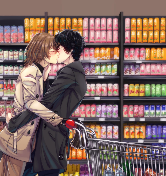 These two can even make mundanity look appealing..My part of a collab on twitter, an illustration for this fic #shuake#akeshu#persona 5 #persona 5 royal  #persona 5 protagonist #goro akechi#akira kurusu#ren amamiya #im weird and i like drawing produce on shelves  #the repetition of it is calming  #i like shops in general #my art