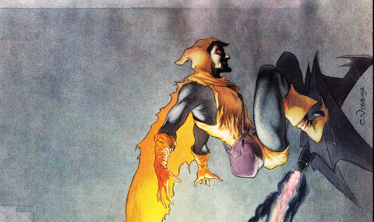 jthenr-comics-vault:  Spider-Man &amp; Hobgoblin Poster By Charles Vess (1992)