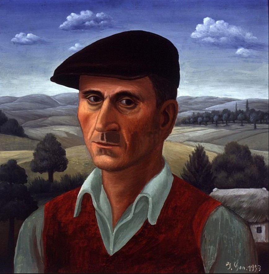 somanyhumanbeings:Ivan Generalić, Self-Portrait (1953)