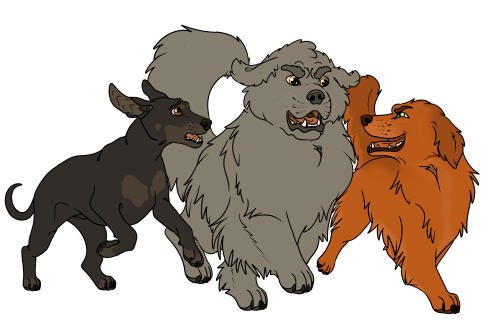 Our original trio in the Dog AU!