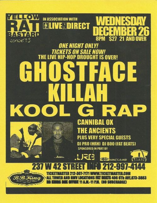 Ghostface Killah & Kool G. Rap @ BB Kings - December 26, 2001 