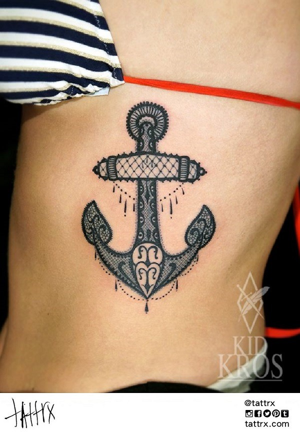 tattrx:  Kid-Kros Tattoo | Split Croatia - Lace Anchor tattrx.com/artists/kid-kros 