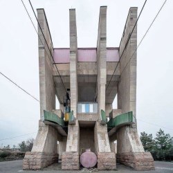 socialistmodernism:  Upper Cable Car Station, Dushanbe, Tajikistan, built in 80-s, Tajikgiprostroi. © BACU #socialistmodernism 