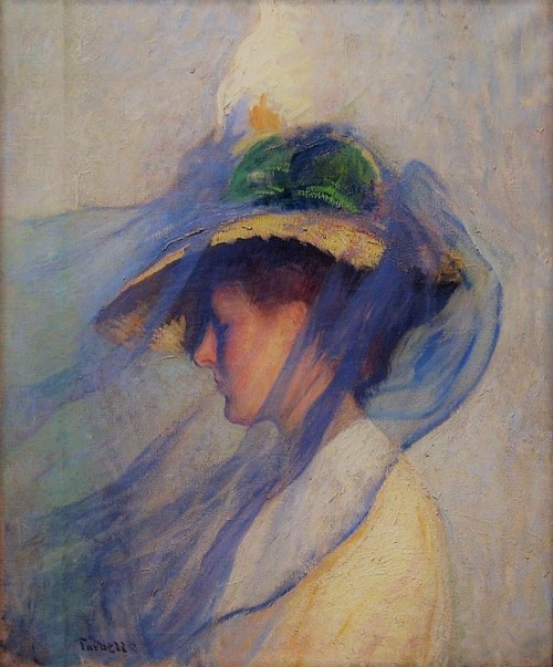 papillon-de-mai:The Blue Veil by Edmund Charles Tarbell (1898).