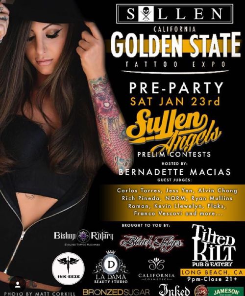 You know it’s going to be a fun night when me, @itsmsbernadette and @e_young_13 get together!  Join me this Saturday judging the @sullenangels prelims at the TiltedKilt in Long Beach! 😈 #sullenclothing #sullenangels #TogetherWeRise #Sullen by