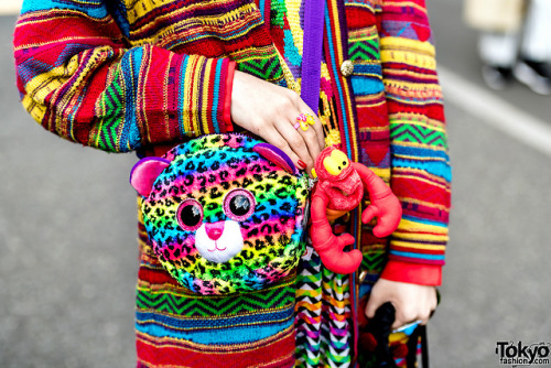 tokyo-fashion:17-year-old Wasabi and 21-year-old Miochin wearing super colorful Harajuku street styl