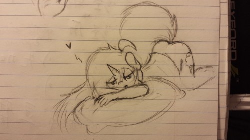 theonlycottoncandy:  Cotton Candy at the bottom is wondering why Mod draws so many suggestive sketches during class.  Probably cause I didn’t jerk off this morning.  x3