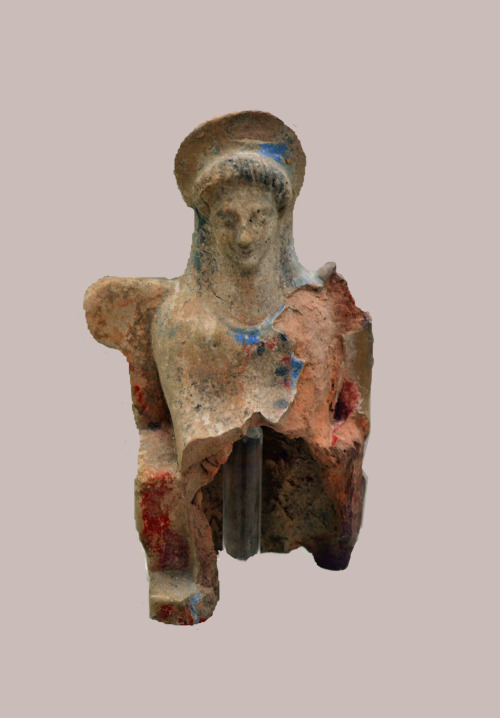 greek-museums:Preview: Colours of the antiquity / Terracotta figurinesPictured above:Figurine of a d