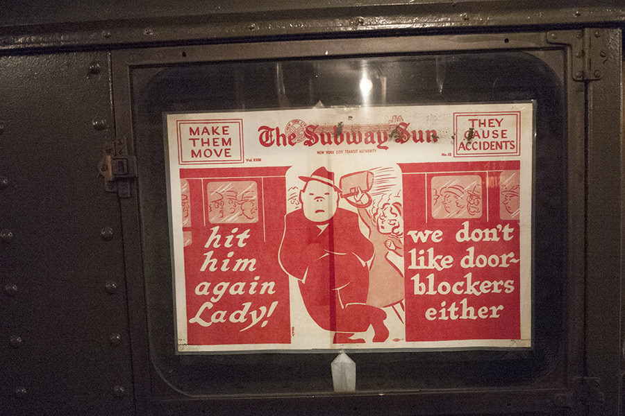 vintage NYC subway… pissed at “door-blockers”