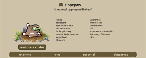 Hope Paw is eavesdropping on Bird Leaf