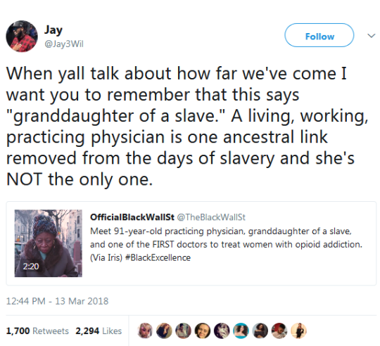 gaoanddrum: thatpettyblackgirl:  Her name is Melissa Freeman. And she is magic   Hell, slavery lasted until the 1960s if you count the human zoos they put us in. 