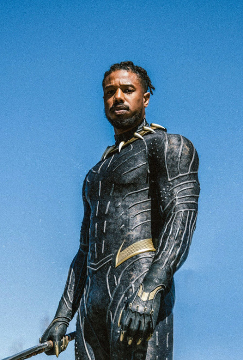 theavengers:Michael B. Jordan behind the scenes of “Black Panther”
