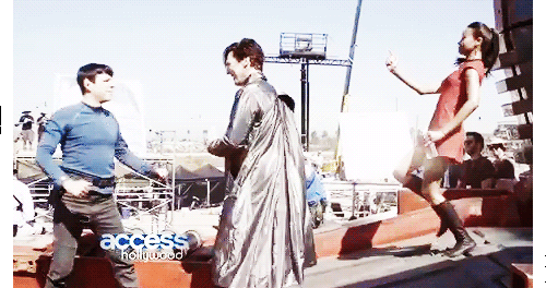 Zoe and Zachary being idiots on set (featuring Benedict)