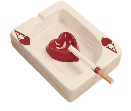 Ace of Hearts ceramic ashtray 