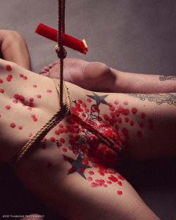 jesseflanagan:  Wax play with KassidyRigging/photo by Jesse Flanagan (self)Rope and candle provided by MyNawashi