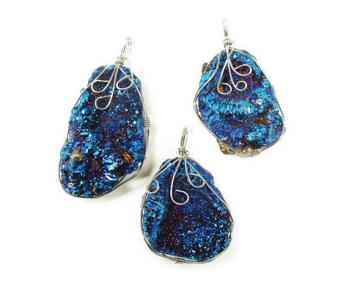 Bornite gemstone wire-wrapped pendants. http://www.giftsjoy.com/peacock-ore.aspx