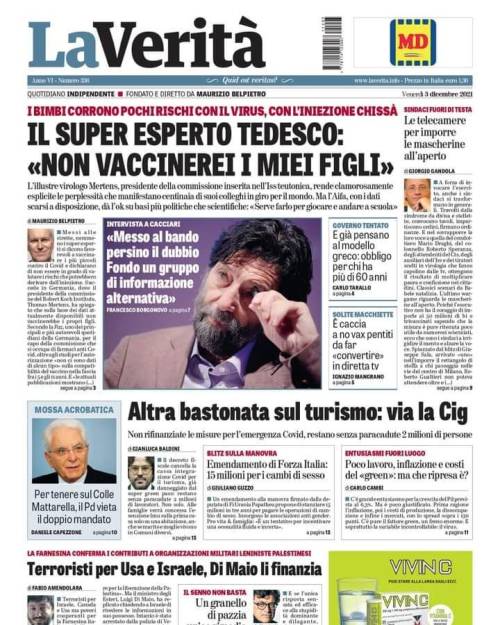 Buongiorno, ecco #LaVeritàdioggi
I bimbi corrono pochi rischi con il virus, con l’iniezione chissà
Il super esperto tedesco: «Non vaccinerei i miei figli»
L’illustre virologo Mertens, presidente della commissione inserita nell’Iss teutonica, rende...