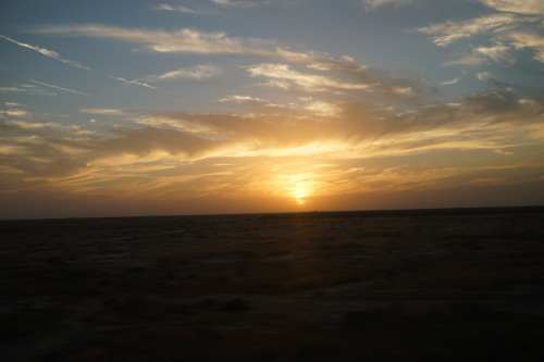 sunset from the amtrak